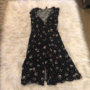 Forever 21 Contemporary Floral Button Down Dress S